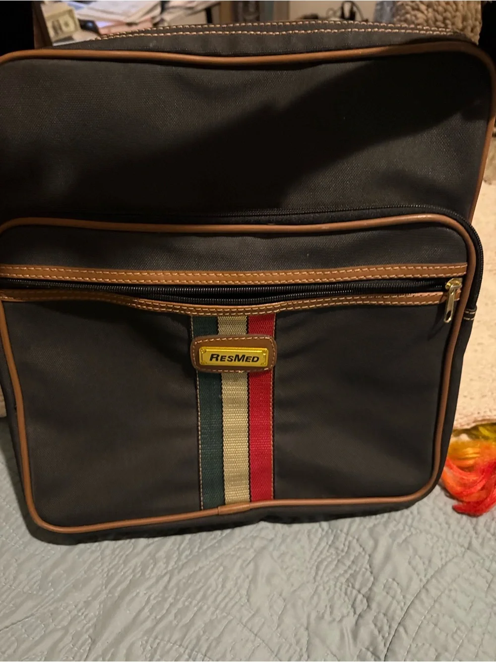 ResMed Brown CPAP Travel Carrying Bag Shoulder Messenger Case